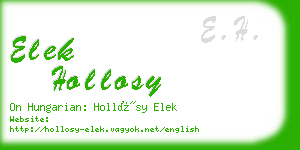 elek hollosy business card